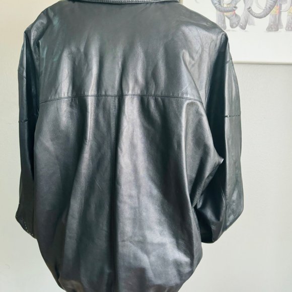 MISSANI LE COLLEZIONI Men's L SADDLE Black BUTTER SOFT LEATHER FONT JACKET - Picture 2 of 4